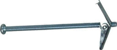 Powers Fasteners - 1/4" Screw, 1/4" Diam, 5" Long, Toggle Bolt Drywall & Hollow Wall Anchor - 5/8" Drill, Zinc Plated, Steel, Grade Zamac 7, Use in Drywall & Wallboard - Eagle Tool & Supply