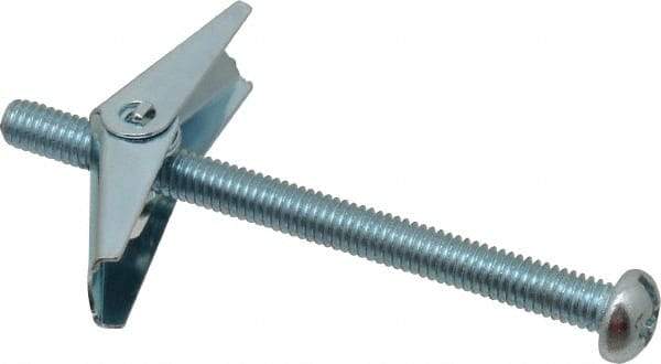 Powers Fasteners - 5/16" Screw, 5/16" Diam, 4" Long, Toggle Bolt Drywall & Hollow Wall Anchor - 7/8" Drill, Zinc Plated, Steel, Grade Zamac 7, Use in Drywall & Wallboard - Eagle Tool & Supply