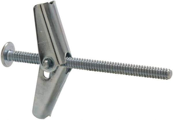 Powers Fasteners - 1/8" Screw, 1/8" Diam, 2" Long, Toggle Bolt Drywall & Hollow Wall Anchor - 3/8" Drill, Zinc Plated, Steel, Grade Zamac 7, Use in Drywall & Wallboard - Eagle Tool & Supply