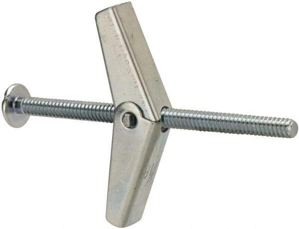 Powers Fasteners - 3/16" Screw, 3/16" Diam, 3" Long, Toggle Bolt Drywall & Hollow Wall Anchor - 1/2" Drill, Zinc Plated, Steel, Grade Zamac 7, Use in Drywall & Wallboard - Eagle Tool & Supply