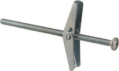 Powers Fasteners - 3/16" Screw, 3/16" Diam, 4" Long, Toggle Bolt Drywall & Hollow Wall Anchor - 1/2" Drill, Zinc Plated, Steel, Grade Zamac 7, Use in Drywall & Wallboard - Eagle Tool & Supply