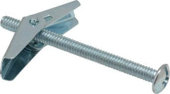 Powers Fasteners - 1/4" Screw, 1/4" Diam, 3" Long, Toggle Bolt Drywall & Hollow Wall Anchor - 5/8" Drill, Zinc Plated, Steel, Grade Zamac 7, Use in Drywall & Wallboard - Eagle Tool & Supply