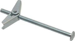 Powers Fasteners - 1/4" Screw, 1/4" Diam, 4" Long, Toggle Bolt Drywall & Hollow Wall Anchor - 5/8" Drill, Zinc Plated, Steel, Grade Zamac 7, Use in Drywall & Wallboard - Eagle Tool & Supply