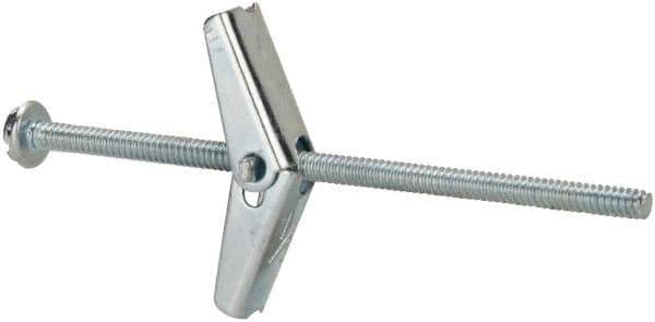 Powers Fasteners - 1/8" Screw, 1/8" Diam, 3" Long, Toggle Bolt Drywall & Hollow Wall Anchor - 3/8" Drill, Zinc Plated, Steel, Grade Zamac 7, Use in Drywall & Wallboard - Eagle Tool & Supply