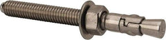 Powers Fasteners - 3/8" Diam, 3/8" Drill, 3-3/4" OAL, 1-5/8" Min Embedment Wedge Expansion Concrete Anchor - 304 Stainless Steel, Hex Nut Head, Hex Drive, 2-5/8" Thread Length - Eagle Tool & Supply