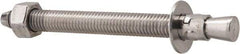 Powers Fasteners - 1/2" Diam, 1/2" Drill, 5-1/2" OAL, Wedge Expansion Concrete Anchor - 304 Stainless Steel, Hex Nut Head, Hex Drive, 4-1/8" Thread Length - Eagle Tool & Supply