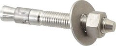 Powers Fasteners - 5/8" Diam, 5/8" Drill, 4-1/2" OAL, Wedge Expansion Concrete Anchor - 304 Stainless Steel, Hex Nut Head, Hex Drive, 3" Thread Length - Eagle Tool & Supply