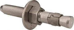 Powers Fasteners - 3/4" Diam, 3/4" Drill, 5-1/2" OAL, Wedge Expansion Concrete Anchor - 304 Stainless Steel, Hex Nut Head, Hex Drive, 3-5/8" Thread Length - Eagle Tool & Supply