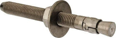 Powers Fasteners - 3/4" Diam, 3/4" Drill, 7" OAL, Wedge Expansion Concrete Anchor - 304 Stainless Steel, Hex Nut Head, Hex Drive, 5-1/8" Thread Length - Eagle Tool & Supply