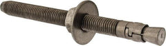 Powers Fasteners - 3/4" Diam, 3/4" Drill, 8-1/2" OAL, 1-1/8" Min Embedment Wedge Expansion Concrete Anchor - 304 Stainless Steel, Hex Nut Head, Hex Drive, 6-5/8" Thread Length - Eagle Tool & Supply