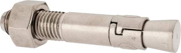 Powers Fasteners - 1" Diam, 1" Drill, 6" OAL, 1-5/8" Min Embedment Wedge Expansion Concrete Anchor - 304 Stainless Steel, Hex Nut Head, Hex Drive, 2-3/8" Thread Length - Eagle Tool & Supply