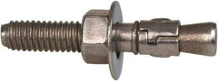 Powers Fasteners - 3/8" Diam, 3/8" Drill, 2-1/4" OAL, 3-3/8" Min Embedment Wedge Expansion Concrete Anchor - 316 Stainless Steel, Hex Nut Head, Hex Drive, 1-1/4" Thread Length - Eagle Tool & Supply