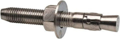 Powers Fasteners - 3/4" Diam, 3/4" Drill, 5-1/2" OAL, 1-1/4" Min Embedment Wedge Expansion Concrete Anchor - 316 Stainless Steel, Hex Nut Head, Hex Drive, 3-5/8" Thread Length - Eagle Tool & Supply