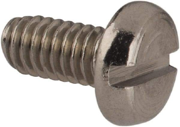 Value Collection - M2.5x0.45 Metric Coarse, 5mm Length Under Head Slotted Drive Machine Screw - Pan Head, Grade 18-8 Stainless Steel, Uncoated, Without Washer - Eagle Tool & Supply
