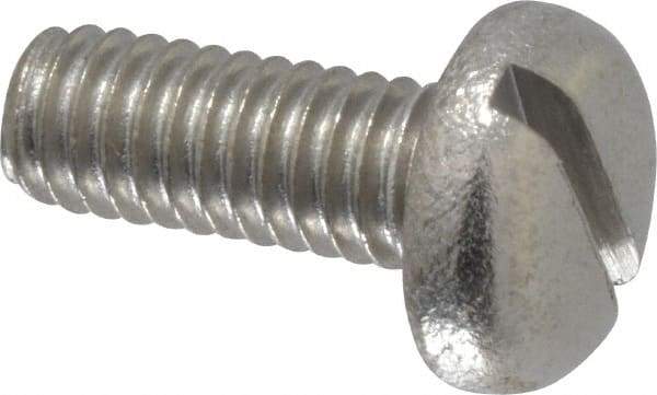 Value Collection - M4x0.70 Metric Coarse, 10mm Length Under Head Slotted Drive Machine Screw - Pan Head, Grade 18-8 Stainless Steel, Uncoated, Without Washer - Eagle Tool & Supply