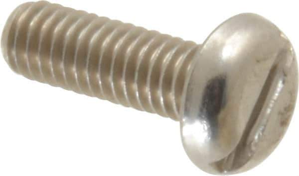 Value Collection - M4x0.70 Metric Coarse, 12mm Length Under Head Slotted Drive Machine Screw - Pan Head, Grade 18-8 Stainless Steel, Uncoated, Without Washer - Eagle Tool & Supply