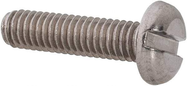 Value Collection - M4x0.70 Metric Coarse, 16mm Length Under Head Slotted Drive Machine Screw - Pan Head, Grade 18-8 Stainless Steel, Uncoated, Without Washer - Eagle Tool & Supply