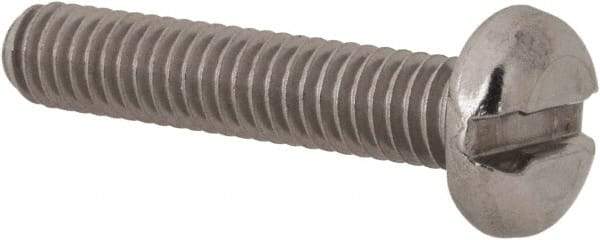 Value Collection - M4x0.70 Metric Coarse, 20mm Length Under Head Slotted Drive Machine Screw - Pan Head, Grade 18-8 Stainless Steel, Uncoated, Without Washer - Eagle Tool & Supply
