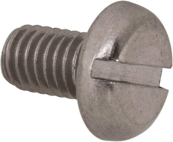 Value Collection - M5x0.80 Metric Coarse, 8mm Length Under Head Slotted Drive Machine Screw - Pan Head, Grade 18-8 Stainless Steel, Uncoated, Without Washer - Eagle Tool & Supply