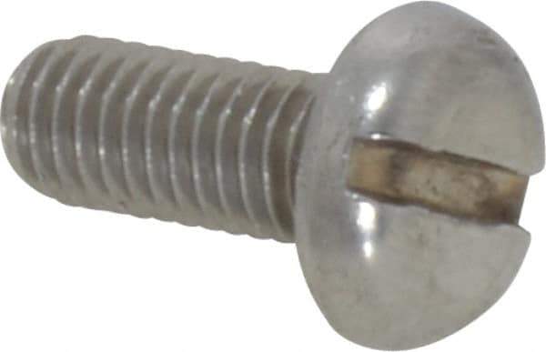 Value Collection - M5x0.80 Metric Coarse, 12mm Length Under Head Slotted Drive Machine Screw - Pan Head, Grade 18-8 Stainless Steel, Uncoated, Without Washer - Eagle Tool & Supply