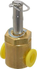 Parker - 1/4" Port, Two Way, Direct Acting, Brass Solenoid Valve - Normally Closed, 360 Max PSI, NBR Seal - Eagle Tool & Supply