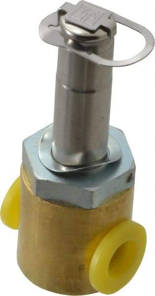 Parker - 1/4" Port, Two Way, Direct Acting, Brass Solenoid Valve - Normally Closed, 300 Max PSI, NBR Seal - Eagle Tool & Supply