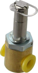Parker - 1/4" Port, Two Way, Direct Acting, Brass Solenoid Valve - Normally Closed, 300 Max PSI, NBR Seal - Eagle Tool & Supply