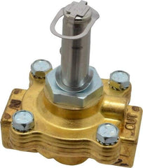 Parker - 1/2" Port, Two Way, Direct Acting, Brass Solenoid Valve - Normally Closed, 15 Max PSI, NBR Seal - Eagle Tool & Supply