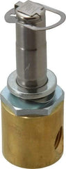 Parker - 1/4" Port, Two Way, Direct Acting, Brass Solenoid Valve - Normally Open, 130 Max PSI, NBR Seal - Eagle Tool & Supply