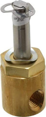 Parker - 1/4" Port, Two Way, Direct Acting, Brass Solenoid Valve - Normally Closed, 150 Max PSI, NBR Seal - Eagle Tool & Supply