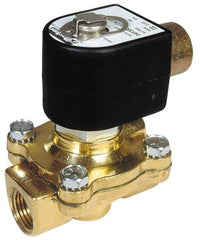 Parker - 3/4" Port, Two Way, Piloted Diaphragm, Stainless Steel Solenoid Valve - Normally Open, 150 Max PSI, NBR Seal - Eagle Tool & Supply
