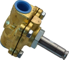 Parker - 1/2" Port, Two Way, Piloted Diaphragm, Brass Solenoid Valve - Normally Closed, 300 Max PSI, NBR Seal - Eagle Tool & Supply