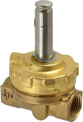 Parker - 1/2" Port, Two Way, Piloted Diaphragm, Brass Solenoid Valve - Normally Closed, 300 Max PSI, NBR Seal - Eagle Tool & Supply
