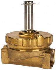 Parker - 3/4" Port, Two Way, Piloted Diaphragm, Brass Solenoid Valve - Normally Closed, 300 Max PSI, NBR Seal - Eagle Tool & Supply