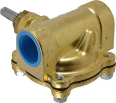 Parker - 1" Port, Two Way, Piloted Diaphragm, Brass Solenoid Valve - Normally Closed, 125 Max PSI, NBR Seal - Eagle Tool & Supply