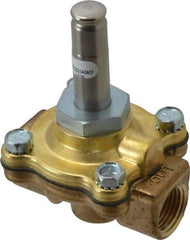 Parker - 1/2" Port, Two Way, Piloted Diaphragm, Brass Solenoid Valve - Normally Closed, 50 Max PSI, EPDM Seal - Eagle Tool & Supply