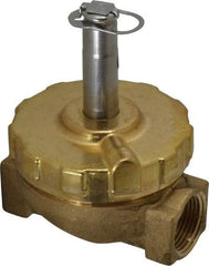Parker - 3/4" Port, Two Way, Piloted Diaphragm, Brass Solenoid Valve - Normally Closed, 50 Max PSI, EPDM Seal - Eagle Tool & Supply