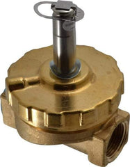 Parker - 3/4" Port, Two Way, Piloted Diaphragm, Brass Solenoid Valve - Normally Closed, 125 Max PSI, PTFE Seal - Eagle Tool & Supply