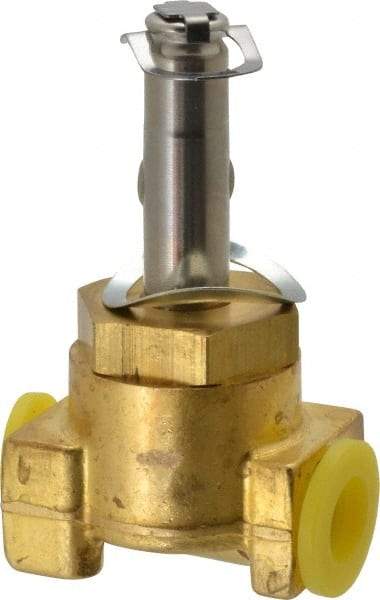 Parker - 1/8" Port, Three Way, Direct Acting, Brass Solenoid Valve - Normally Closed, 200 Max PSI, NBR Seal - Eagle Tool & Supply