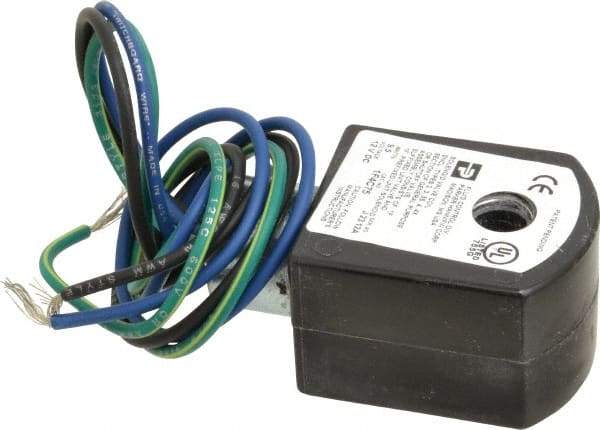 Parker - 12 Volt, 18 Coil Lead Length, Class F, Solenoid Coil - 9.5 Watt, NEMA 4X Enclosure, Use with Parker Skinner Gold Ring Series Valves - Eagle Tool & Supply