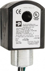 Parker - 24 Volt, 18 Coil Lead Length, Class F, Solenoid Coil - 9.5 Watt, NEMA 4X Enclosure, Use with Parker Skinner Gold Ring Series Valves - Eagle Tool & Supply