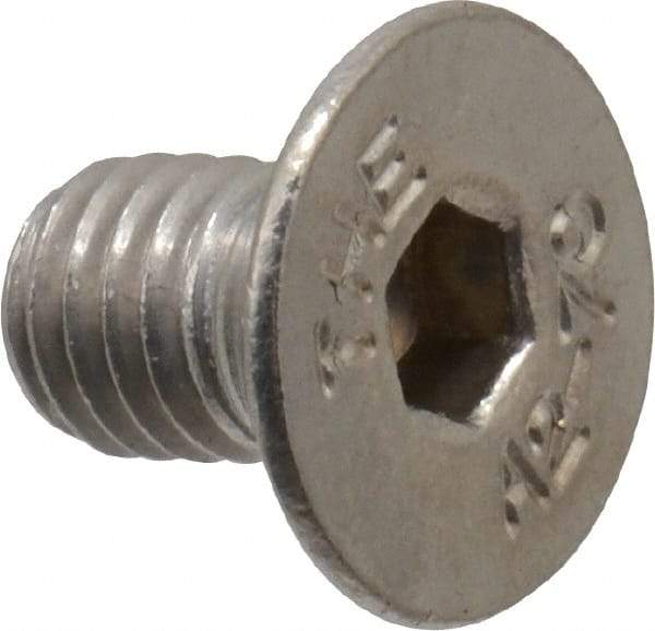 Value Collection - M5x0.80 Metric Coarse Hex Socket Drive, 90° Flat Screw - Grade 18-8 Stainless Steel, Fully Threaded, 8mm OAL - Eagle Tool & Supply