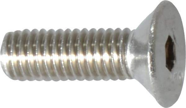 Value Collection - M5x0.80 Metric Coarse Hex Socket Drive, 90° Flat Screw - Grade 18-8 Stainless Steel, Fully Threaded, 16mm OAL - Eagle Tool & Supply