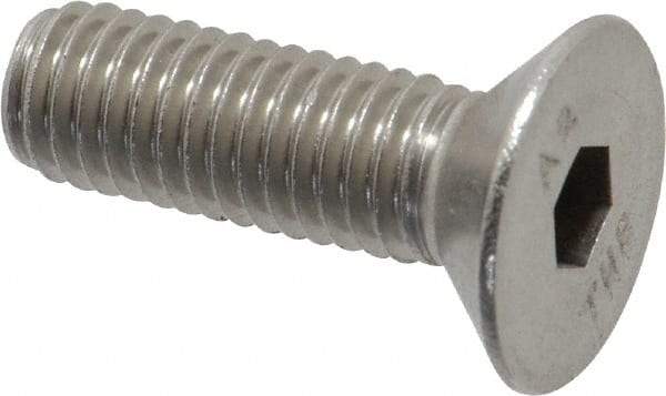 Value Collection - M8x1.25 Metric Coarse Hex Socket Drive, 90° Flat Screw - Grade 18-8 Stainless Steel, Fully Threaded, 25mm OAL - Eagle Tool & Supply
