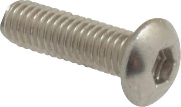 Value Collection - M3x0.50 Metric Coarse Hex Socket Drive, Button Screw - Grade 18-8 Stainless Steel, Fully Threaded, 10mm Length Under Head - Eagle Tool & Supply