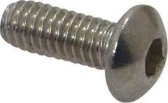 Value Collection - M4x0.70 Metric Coarse Hex Socket Drive, Button Screw - Grade 304, 18-8 & Austenitic A2 Stainless Steel, Uncoated, Fully Threaded, 10mm Length Under Head - Eagle Tool & Supply