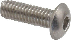 Value Collection - M4x0.70 Metric Coarse Hex Socket Drive, Button Screw - Grade 18-8 Stainless Steel, Fully Threaded, 12mm Length Under Head - Eagle Tool & Supply