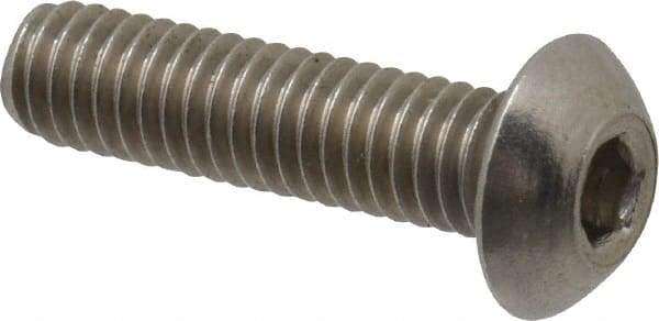Value Collection - M4x0.70 Metric Coarse Hex Socket Drive, Button Screw - Grade 18-8 Stainless Steel, Fully Threaded, 16mm Length Under Head - Eagle Tool & Supply