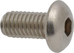 Value Collection - M5x0.80 Metric Coarse Hex Socket Drive, Button Screw - Grade 18-8 Stainless Steel, Fully Threaded, 10mm Length Under Head - Eagle Tool & Supply