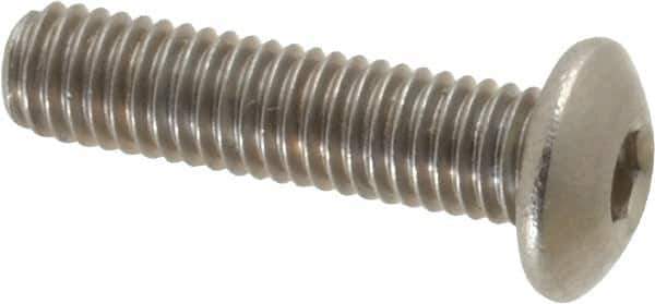 Value Collection - M5x0.80 Metric Coarse Hex Socket Drive, Button Screw - Grade 18-8 Stainless Steel, Fully Threaded, 20mm Length Under Head - Eagle Tool & Supply